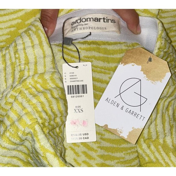 Aldo Martins Anthropologie Yellow and White Striped Knit Skirt, Size XXS, NWT! - Picture 4 of 4
